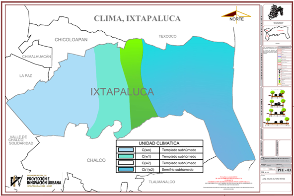 Mapa de Climas de Ixtapaluca